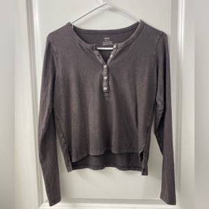 Aerie Dark Grey Long Sleeve Shirt